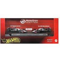 Hot Wheels Premium & Haas F1 Team 2-Pack With Esteban Ocon & Oliver Bearman Racecars