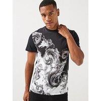 Versace Jeans Couture Barocco Wave T-Shirt - Black/White