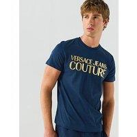 Versace Jeans Couture Foil Logo Slim Fit T-Shirt - Blue