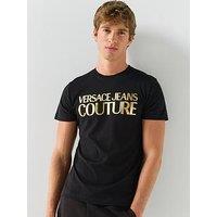 Versace Jeans Couture Foil Logo Slim Fit T-Shirt - Black
