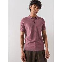 Mango Andrew Short Sleeve Polo Shirt - Purple