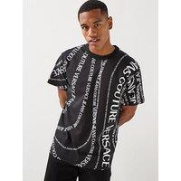 Versace Jeans Couture Allover Print Regular Fit T-Shirt - Black/White