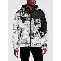 Versace Jeans Couture Wave Barocco Hooded Windcheater Jacket - Black/White
