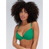 Boux Avenue Jamaica Broderie Plunge Bikini - Green