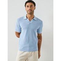 Mango Salas Short Sleeve Open Collar Polo Shirt - Blue