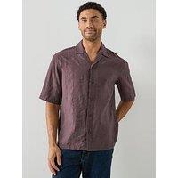 Mango Lotus Short Sleeve Resort Shirt Shirt - Purple
