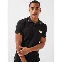 Versace Jeans Couture Metal Badge Polo Shirt - Black