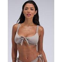 Boux Avenue Ibiza Broderie Bikini Top - Silver