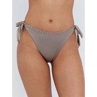 Boux Avenue Ibiza Broderie Tie Side Bikini Briefs - Silver