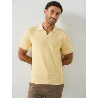 Mango Salas Short Sleeve Open Collar Polo Shirt - Yellow