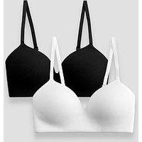 The Very Collection 2 Pack Seamless Padded Bralette - Black/White
