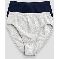 The Very Collection 2 Pack Seamless High Waist Briefs - Grey/Navy
