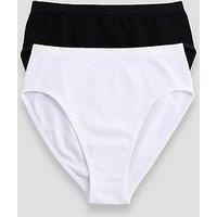 The Very Collection 2 Pack Seamless High Waist Briefs - Black/White