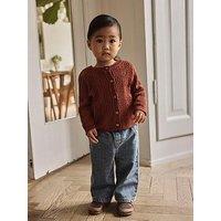 Lil Atelier Baby Girls Pointelle Cardigan - Red
