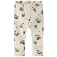 Lil Atelier Baby Girls Apple Printed Leggings - Cream