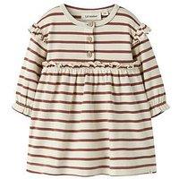 Lil Atelier Baby Girls Stripe Bodysuit Dress - Cream