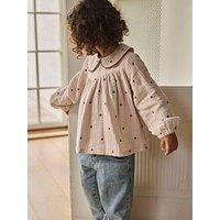 Lil Atelier Mini Girls Apple Embroidered Co-Ord Blouse - Light Pink