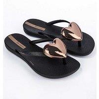Ipanema Maxi Fashion Kids Heart Flip Flops - Black