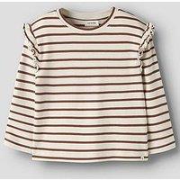 Lil Atelier Mini Girls Stripe Long Sleeve Tshirt - Cream
