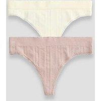 The Very Collection 2 Pack Pointelle Seamless Thongs
