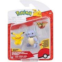 Pokemon Battle Figure 3 Pack - Features 2-Inch Pikachu And Flapple And 3-Inch Wartortle Battle Figures