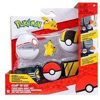 Pokemon Pikachu Clip 'N' Go Belt Set - 2-Inch Pikachu Battle Figure With Premier Ball, Ultra Ball, And Electric-Type Themed Belt