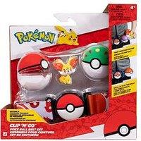 Pokemon Fenniken Clip 'N' Go Belt Set - 2-Inch Fenniken Battle Figure With Poke Ball, Friend Ball, And Fire-Type Themed Belt