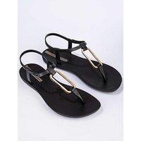 Ipanema Class Modern Metal Hardware Sandal - Black
