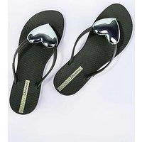 Ipanema Maxi Fashion Heart Hardware Flip Flop - Green