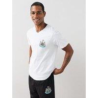 Newcastle Fc United Short Sleeve Pyjamas - Black