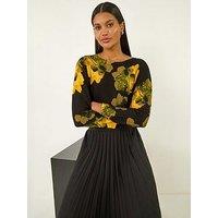 Roman Sparkly Floral Print Knit Jumper