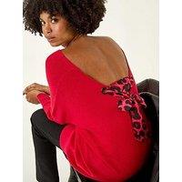 Roman Animal Print Eyelet Back Knit Jumper