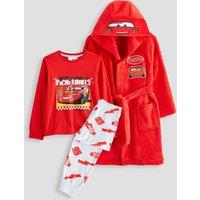 The Very Collection Boys Lightning Mcqueen Dressing Gown & Pyjamas Set (12 Months - 7 Years) - Red
