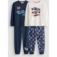 The Very Collection 2 Pack Hot Wheels Long Sleeve Pyjama Set - Navy