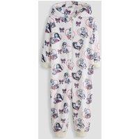 The Very Collection Girls Disney Princess Zip Through Hooded Jumpsuit - Cream