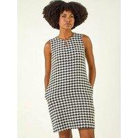 Roman Houndstooth Keyhole Pinafore Dress