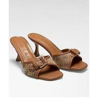 Guess Dista Slip On Heeled Sandal - Beige