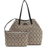 Guess Sophia Large 2-In-1 Shopper Tote - Black