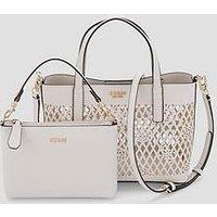 Guess Letty 2 In 1 Mini Tote Bag - White