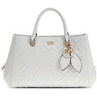 Guess Sally Triple Comp Satchel - White