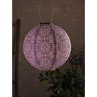 Lights4Fun Tyvek Purple Moroccan Hanging Solar Lantern