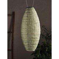 Lights4Fun Tyvek Green Moroccan Hanging Solar Lantern