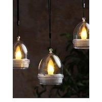 Lights4Fun 3 Mini Led Flame Solar Hanging Lanterns