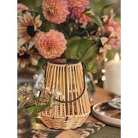 Lights4Fun Solar Wicker Style Led Table Lantern