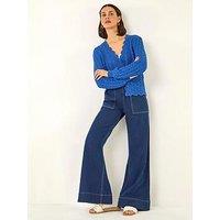 Roman Cotton Stretch Wide Leg Jean