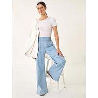 Roman Cotton Stretch Wide Leg Jean
