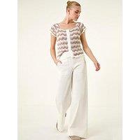 Roman Cotton Stretch Wide Leg Jean