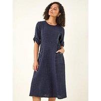 Roman Textured A-Line Midi Dress