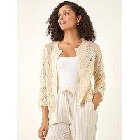 Roman Pointelle Knit Cardigan