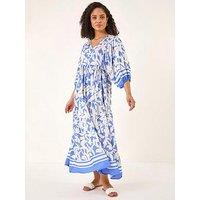 Roman Floral Print V-Neck Maxi Dress